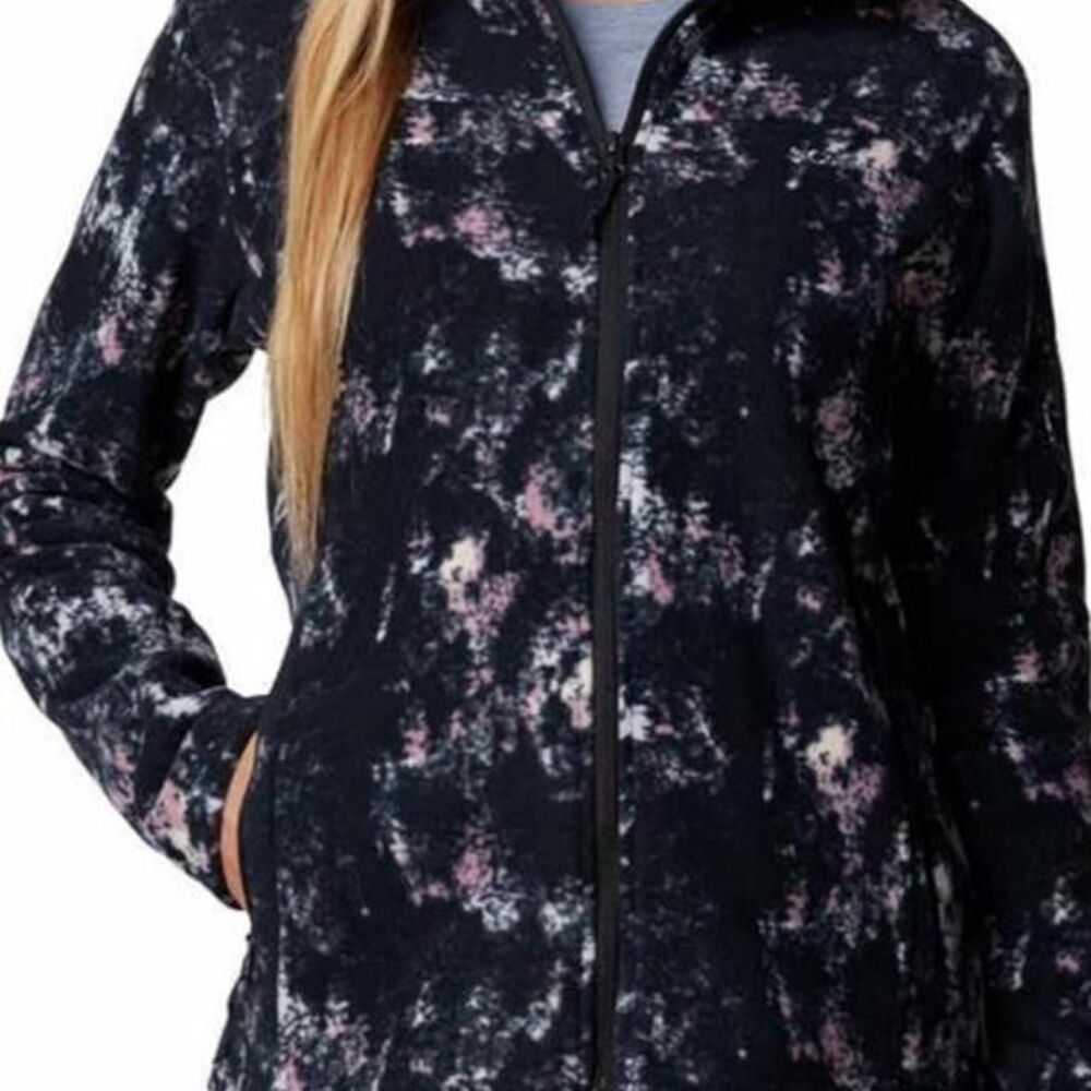 COLUMBIA WINTER WARMTH FULL ZIP SHERPA JACKET DARK NOCTURNAL FLORAL S